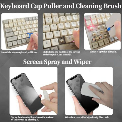 Headphone Earbud Cleaning Brush Pen for Airpod Pro 2, Hatstart Laptop Computer pc Keyboard Gaming Cleaner Accessories Kit for iPhone iPad Airpod MacBook, Phone Tablet Screen Clean as Cool Desk Gadget - color: Blue Pink