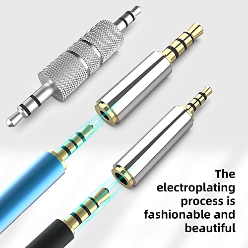 2.5mm to 3.5mm Adapter and 3.5mm to 2.5mm Adapter Male to Female Stereo Audio Connector, 3.5 to 3.5 (1/8") TRS Stereo Aux Converter Gold Plated Compatible for Smartphones, Mic (3-in-1 Pack)
