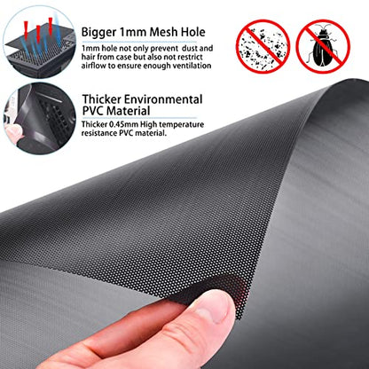 Cut-to-Fit Magnetic PC Dust Filter Mesh, 400x300mm PVC DIY Cover, 4 Pack | 1.0mm hole, Customizable dustproof cooling guard for gaming PC chassis, power supplies, electronics, home air vents.