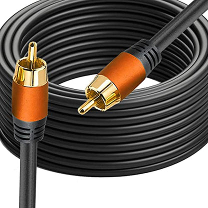 Digital Coaxial Audio Cable 16.5FT, 1RCA Male to 1RCA Male for Subwoofer, Home Theater, Video/Audio, Rear View Parking Camera - style: 16.5FT