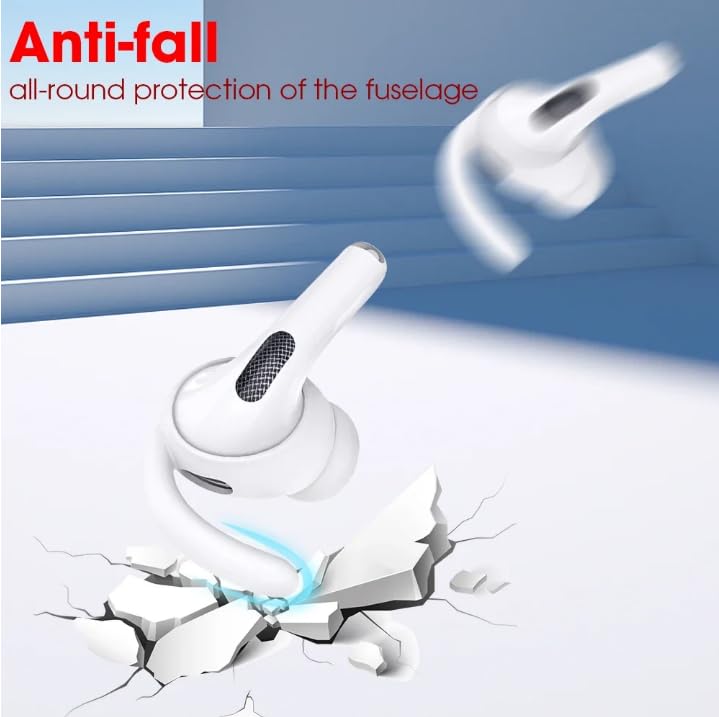 Soft Silicone in-Ear Eartips Earhooks for AirPods 1/2 Generation，Anti-Slip Anti Fall Earphone Skin Case Ear Hook Earpads Ear Tips Protector for AirPods Pro 2 3 4 Accessories (Black, forairpods pro2)