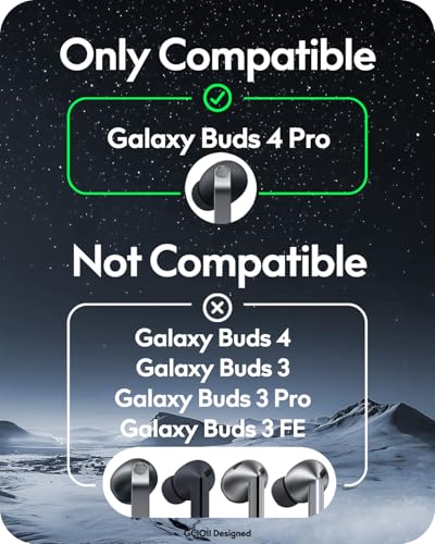 3 Pairs for Galaxy Buds 4 Pro Ear Hooks Covers [Added Storage Pouch] Anti-Slip Sports Accessories Ear Hooks, Compatible with Samsung Galaxy Buds 4 Pro Only, Comfortable Fit - size: for Buds 4 Pro