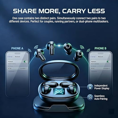 Wireless Earbuds, 2 in 1 Case(Mini Sleep Earbuds & Semi-In-Ear Headphones), Bluetooth Earphones with LED Power Display,Smallest Invisible Earbuds for Small Ears Canals Side Sleepers, Sports, Work - color: Purple