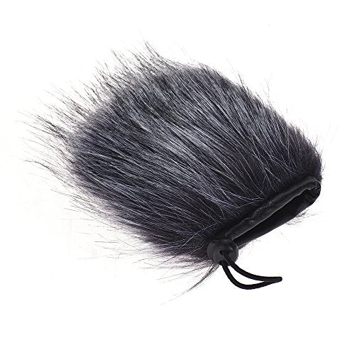 Fydun EYM24 Microphone Windscreen Artificial Fur Muff Wind Cover Grey White for Video Mic Pro