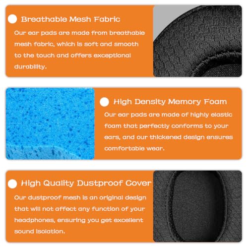 Replacement Ear Pads for Skullcandy Crusher Wireless, Crusher EVO, Crusher ANC, Hesh3, HeshEVO, HeshANC, Venue ANC Headphones, Earpads Ear Cushions Ear Cups Cover Repair Parts (WF Black) - color: WF Black