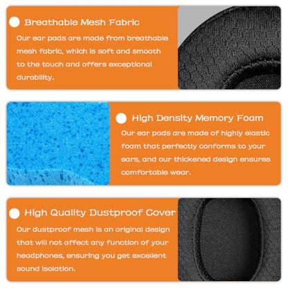 Replacement Ear Pads for Skullcandy Crusher Wireless, Crusher EVO, Crusher ANC, Hesh3, HeshEVO, HeshANC, Venue ANC Headphones, Earpads Ear Cushions Ear Cups Cover Repair Parts (WF Black) - color: WF Black
