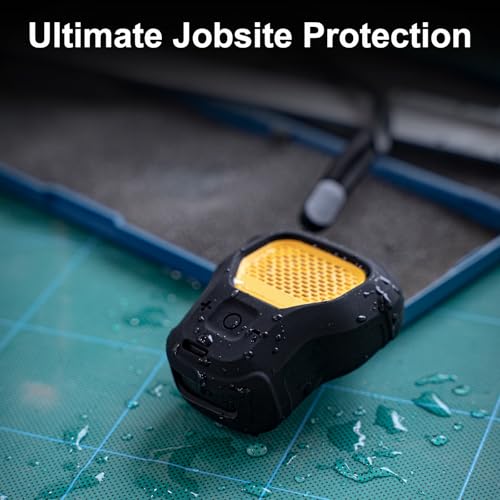 CYBERGUYS Silicone Case for DEWALT Wearable Bluetooth Speaker, Durable | Shock-Proof Non-Slip Protective Cover for DEWALT Mini Speaker w/Lanyard, Small Lightweight and Easy-to-Install Sleeve - color: Black