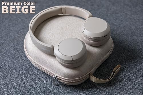 Ginsco Universal Headphone Case Compatible with JBL Tune 510BT 720BT, Sony WH-CH 720N/WH-CH520, with Sony/JBL/Soundcore Life Q20i Q30/BERIBES/TOZO/KVIDIO etc Wireless Headphones Beige - color: Beige