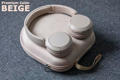 Ginsco Universal Headphone Case Compatible with JBL Tune 510BT 720BT, Sony WH-CH 720N/WH-CH520, with Sony/JBL/Soundcore Life Q20i Q30/BERIBES/TOZO/KVIDIO etc Wireless Headphones Beige - color: Beige