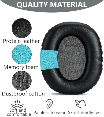 Replacement Ear Pads Compatible with AKG K371 Black | Also suitable for AKG K361 K361BT K371BT wired wireless headphones High-quality protein leather ear pads earmuffs