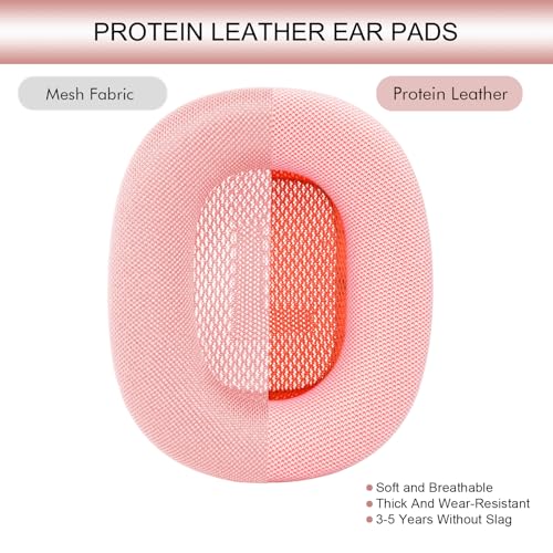 GEVO Upgraded Ear Cushions Replacement Earpads for AirPods Max 1 & 2 Headphones, Protein Leather Ear Pads Ear Covers Cups with Memory Foam and Magnet for AirPods Max 1 & 2 (Pink) - color: Pink