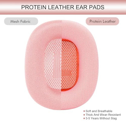 GEVO Upgraded Ear Cushions Replacement Earpads for AirPods Max 1 & 2 Headphones, Protein Leather Ear Pads Ear Covers Cups with Memory Foam and Magnet for AirPods Max 1 & 2 (Pink) - color: Pink