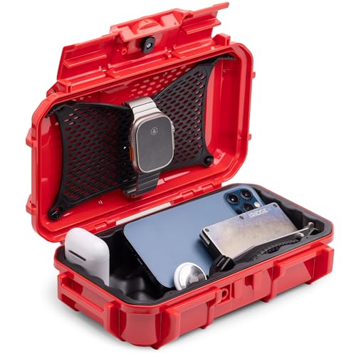Evergreen 56 Dry Box - EDC Tough Protective Case USA Made for Organization of Cameras, Phones, Camping, Fishing, Hiking, Water Sports (Red) - color: Red