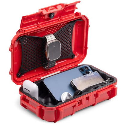 Evergreen 56 Dry Box - EDC Tough Protective Case USA Made for Organization of Cameras, Phones, Camping, Fishing, Hiking, Water Sports (Red) - color: Red