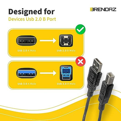 BRENDAZ 6ft. USB Cable Compatible with Samson G-Track Pro USB Microphone & C01U Pro USB Condenser Mic. (6-Feet) - size: 6-Feet