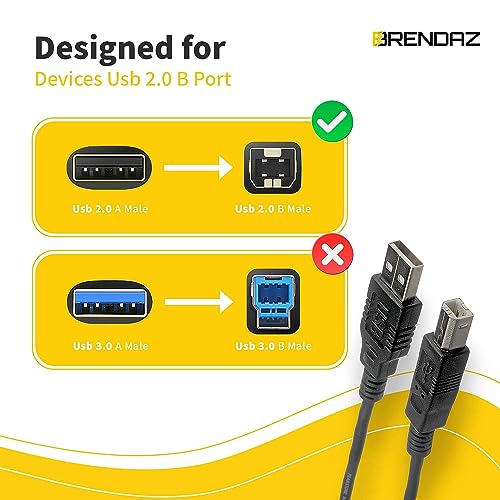 BRENDAZ USB Cable Compatible with Samson G-Track Pro USB Microphone & C01U Pro USB Condenser Mic. (3-Feet) - size: 3-Feet