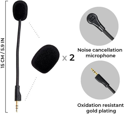 Replacement Game Mic Compatible with Logitech G PRO X2, G PRO X Wireless and G Pro Wired Gaming Headsets, Detachable Noise Cancelling Crystal-Clear Game Microphone with 2Pcs Foam Cover