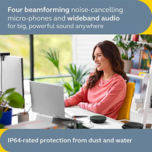 Jabra Speak2 40 Portable Speakerphone - 4 Noise-Cancelling Mics, 50mm Full Range Speakers with Wideband Audio for Clear Sound, USB-A/USB-C Connections - Certified Microsoft Teams Speaker - Dark Grey - size: MS Teams, style: Teams Certified