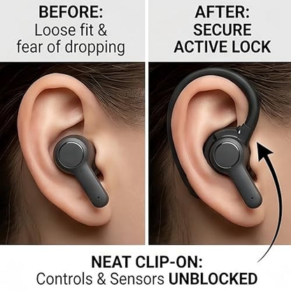 Anti-Drop Ear Hooks Compatible with JBL Tune Buds, Clip-On Sports Earbud Wings for Secure Fit, Support for Gym, Running, and Active Use, 4pc
