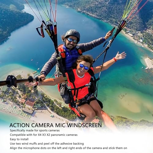 6Pcs Mic Wind Muff for Insta 360 X5 X4 X3 X2, Noise Reduction Wind Cover for Crisp Audio, Windproof Sponge Pads