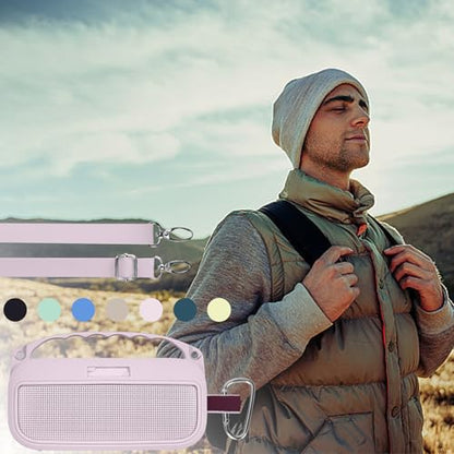 Lebakort 2nd Gen Silicone Cover Compatible with Bose SoundLink Flex 2nd Gen/SoundLink Flex Portable Speaker (Petal Pink Cover) - color: Petal Pink Cover