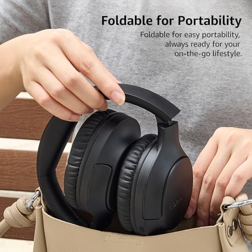 TOZO HA1 70H Over Ear Wireless Headphones Bluetooth 5.4 Foldable Headset | Deep Bass Stereo Sound, 32 Custom EQ Modes, Control Via Button, 78ms Low-Latency, Clear Call, Ideal For Travel Daily Use - color: Black