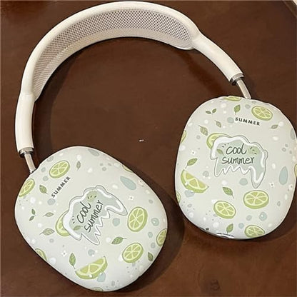 Case Compatible with AirPods Max Headphones, Cute Anime Fruit Soft TPU Anti-Scratch Protective Ear Cup Covers Headphone Cases for Woman Kids Girls - color: Lemon