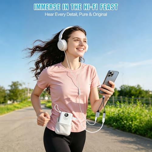 USB-C to 3.5mm Headphone Adapter, Supports 60W PD Fast Charging, 3-in-1 Type-C to AUX, Type-C Audio Interface and USB-C Charging, Hi-Fi DAC Sound Quality, Compatible with iPhone 15 and Samsung S24.