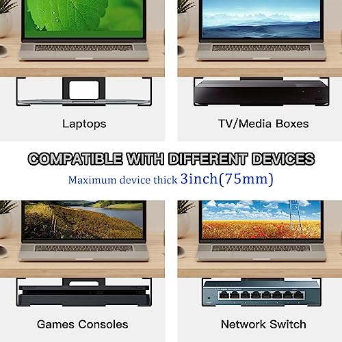 Under Desk Laptop Mount, Laptop Under Desk Mount 3 inches Tall Effective Space with Silicone Pad, Aluminum Under Desk Laptop Holder Rack for Laptop MacBook Dell OptiPlex PS4 & More