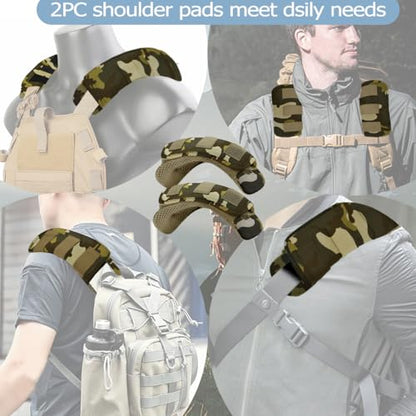 2-Pack Shoulder Pad Ultra-Thick Tactical Vest Cushion for Laptop Bags, Messenger Bags, Briefcase Bags, Luggage Bags, Tool Bags, Travel Bags and Most Bags, Camouflage Green - color: Camouflage Green