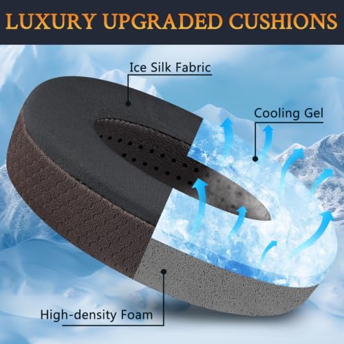 SOULWIT Cooling-Gel Earpads Cushions Replacement for Sennheiser HD650, HD660 S, HD660S2, HD600, HD6XX, HD58X, HD580, HD565, HD545, HD535 Headphones, Ear Pads with Ice Silk Fabric - Dark Coffee - color: Dark Coffee