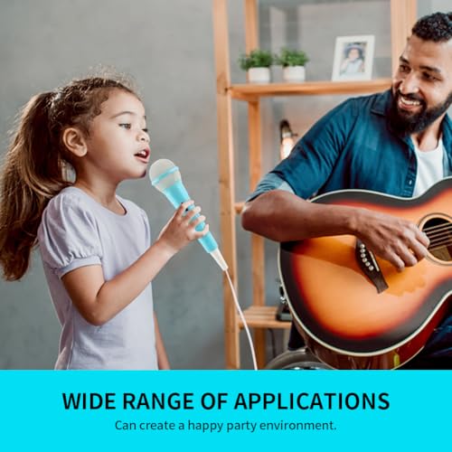 Wired Microphone, No Batteries Required, Plug & Play with 3.5mm Jack for Singing Machines, Portable Mic Gift for Girls/Boys Kids Singing Mechine(Color:Blue)