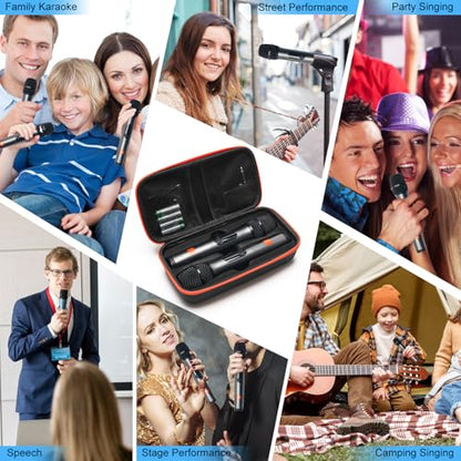 Wireless Microphone Case for 2 JBL Mics, EVA Travel Case | Stores Receivers, Cable and AA Batteries for Party and Karaoke Use