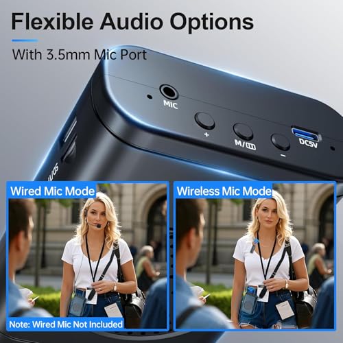 Moman Voice Amplifier with Wireless Lavalier Microphone, Zero Whistling Low Latency Portable Speaker, Personal PA System with Wireless Clip on Mic for Teachers Classroom Yoga Tour Guide Meeting Coach - color: Black