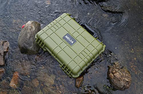 MEIJIA All Weather IP67 Waterproof Hard Camera Case,Hard Protective Case,Hard Case with Customizable Foam,Fit Use of Drones,Camera,Equipments,Pistols(Green,15.98x12.99x6.85inches) - color: Green, size: 15.98x12.99x6.85inches