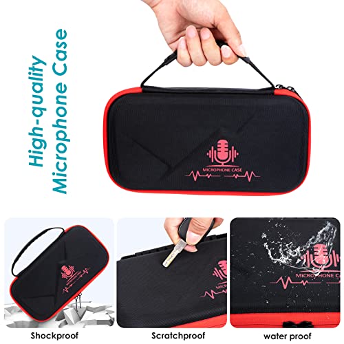 YOUSHARES MV7 Microphone Case Bag with Mic Cover Foam - Mic Case Hard Carring Case with Windshield Compatible with Shure MV7 USB Condenser Microphone - color: Microphone Case Bag