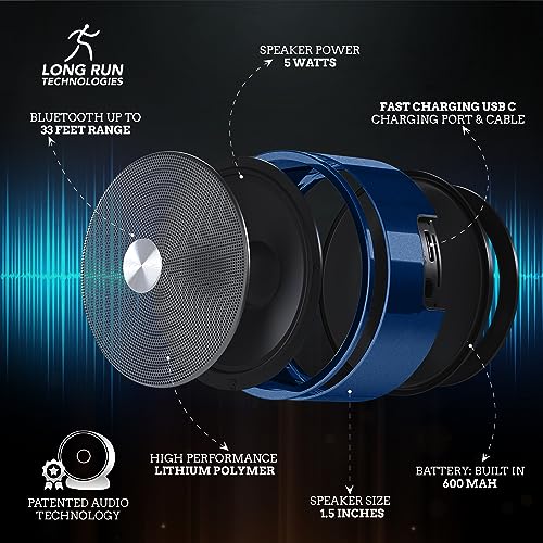 Paired Bluetooth Speakers - Surround Sound Stereo Pairing Linkable for Home TV Car - color: Blue