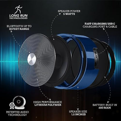 Paired Bluetooth Speakers - Surround Sound Stereo Pairing Linkable for Home TV Car - color: Blue
