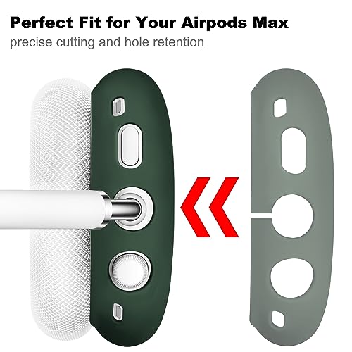 Filoto Case for AirPods Max - Ear Pad & Headband Cover for Apple AirPods Max (USB-C/Lightning), Silicone Accessory Case (Midnight Green) - color: Midnight Green