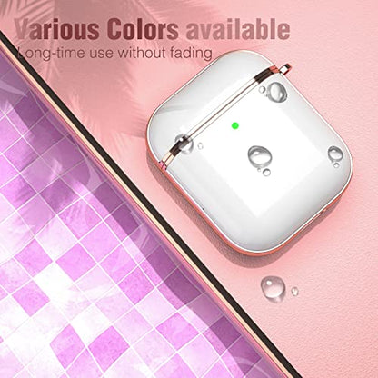 Maxjoy for AirPods Case, Cute AirPod Case Protective Hard AirPod 2 Cover for Women Men with Keychain for AirPods 2nd 1st Generation Charging Cover 2&1, White - color: White