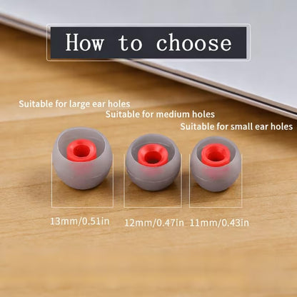 6 Pairs Silicone Ear Tips with 4.5-6.5mm Sound Holes, 3 Sizes L M S, Soft Replacement Earbud Tips for Noise Reduction, Universal Earbuds Ear Tips Set for in Ear Headphones Daily Use