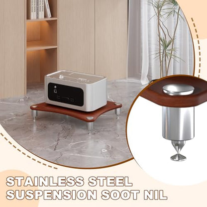 1-Tier AV Media Stand with Speaker Spikes, Stereo Racks and Stand | Audio Equipment Cabinet Entertainment Device Open Air Storage, Dark Wood - size: 1-Tier