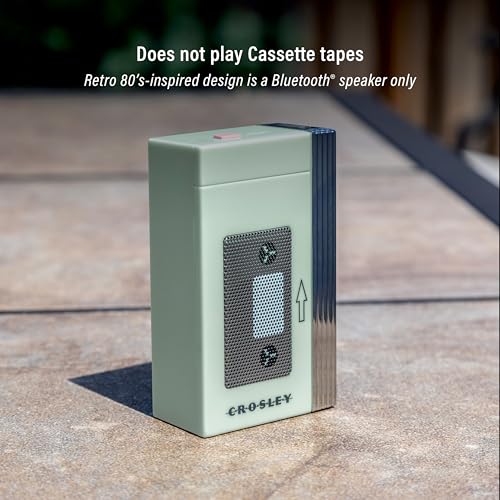 Crosley CR3047A-MT Mini Retro 80s Portable Bluetooth Speaker, Mint | Retro 80's-Inspired Design, Speaker Only - Does Not Play Cassette Tapes, Bluetooth In, Rechargeable Lithium-Ion Battery - color: Mint