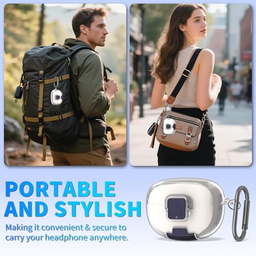 for Bose Ultra Open Earbuds Case with Secure Lock & Phone Stand, Soft TPU Shockproof Protective Clear Case for Bose Open Ear Earbuds Accessories with Cleaning Pen & Keychain (Clear) - color: Clear