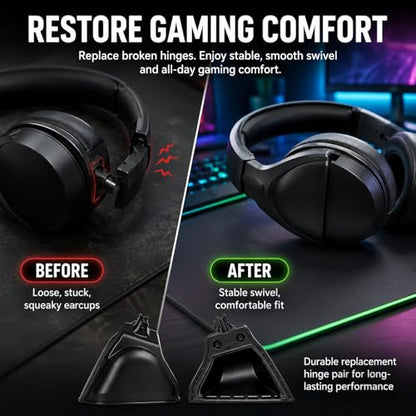 Replacement Swivel Hinge Kit Compatible with Turtle Beach Stealth 700 Gen 2 Headset, Fixes Broken Earcups, Left & Right Pair