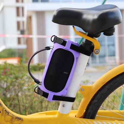 Silicone Case Cover for JBL Charge 6 Portable Bluetooth Speaker, Soft Protective Sleeve Travel Carrying Protective Cover Speaker Silicone Case with Shoulder Strap and Bike Strap (Purple) - color: Purple