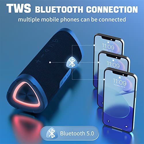 Vanzon Bluetooth Speakers V40 Portable Wireless Speaker V5.0 with 24W Loud Stereo Sound, TWS, 24H Playtime & IPX7 Waterproof, Suitable for Travel, Home&Outdoors - Blue (HIJ) - color: Blue