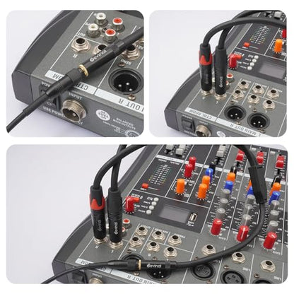 3.5mm to Dual 1/4 Y Splitter Cable, 1/8" Female TRS to Dual 6.35mm TS Male Adapter, Female Mini Jack Stereo to 2 Quarter inch Mono Converter 1 feet - color: Black 3.5mm TRS Female to Dual 1/4" TS Male 1 Foot