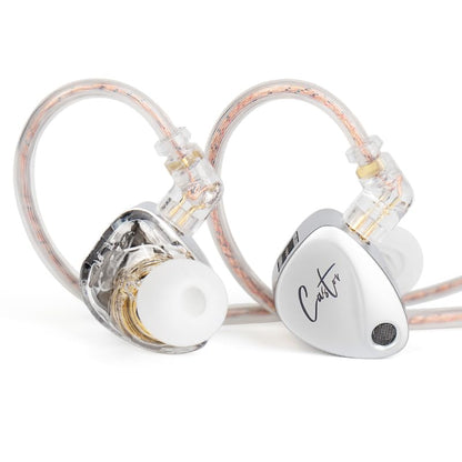 KZ Castor IEM Earphones Wired Earbuds,2DD Tuning Adjustable Dual-Driver Supper Bass Wired Headphones, Harman Target Version Monitor Headphones - color: Silver, style: without Mic