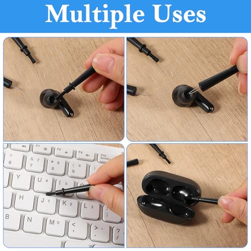 8 Pieces Hearing Aid Cleaning Tools Cleaner Brush Kits Hearing Amplifier Brush Tools with Wax Loop Essential Accessories for Earbuds Headphones